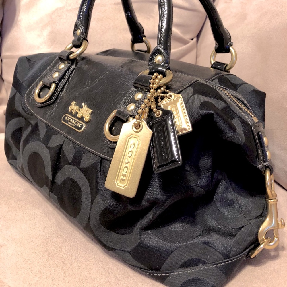 Coach - Madison Black Op art satchel bag